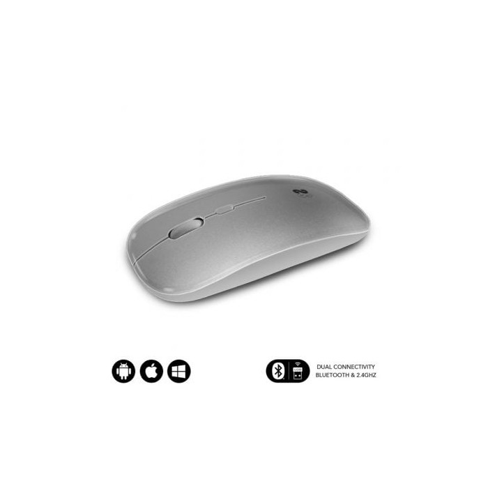 Ratón Inalámbrico Subblim Dual Flat/ Batería recargable/ Hasta 1600 DPI/ Plata | Ratones