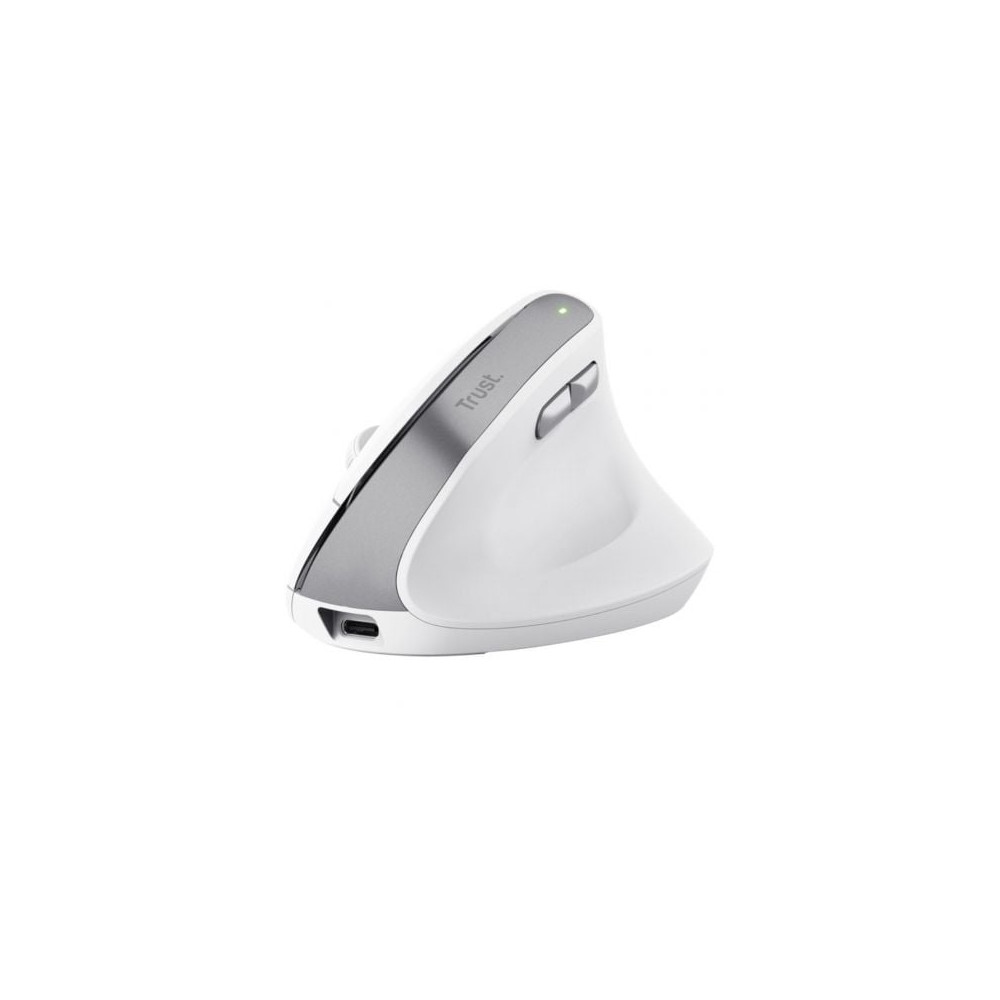 Ratón Vertical Inalámbrico Trust Bayo II/ Batería recargable/ Hasta 2400 DPI/ Blanco | Ratones
