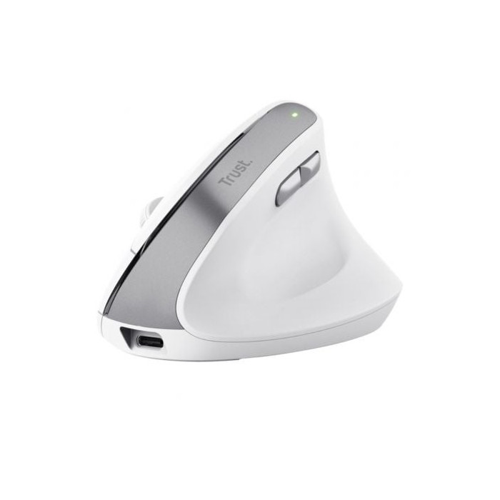 Ratón Vertical Inalámbrico Trust Bayo II/ Batería recargable/ Hasta 2400 DPI/ Blanco | Ratones