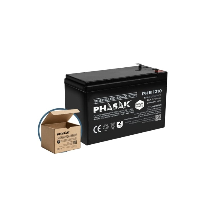 Batería Phasak PHB 1210 compatible con SAI/UPS PHASAK según especificaciones | Accesorios