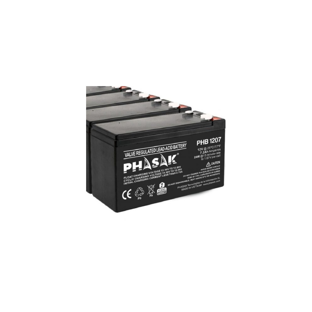 Batería Phasak PHB 1207 compatible con SAI/UPS PHASAK según especificaciones | Accesorios