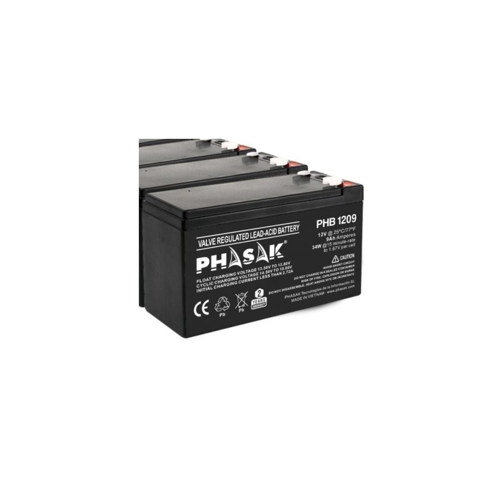 Batería Phasak PHB 1209 compatible con SAI/UPS PHASAK según especificaciones | Accesorios