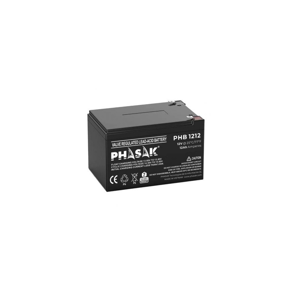 Batería Phasak PHB 1212 compatible con SAI/UPS PHASAK según especificaciones | Accesorios