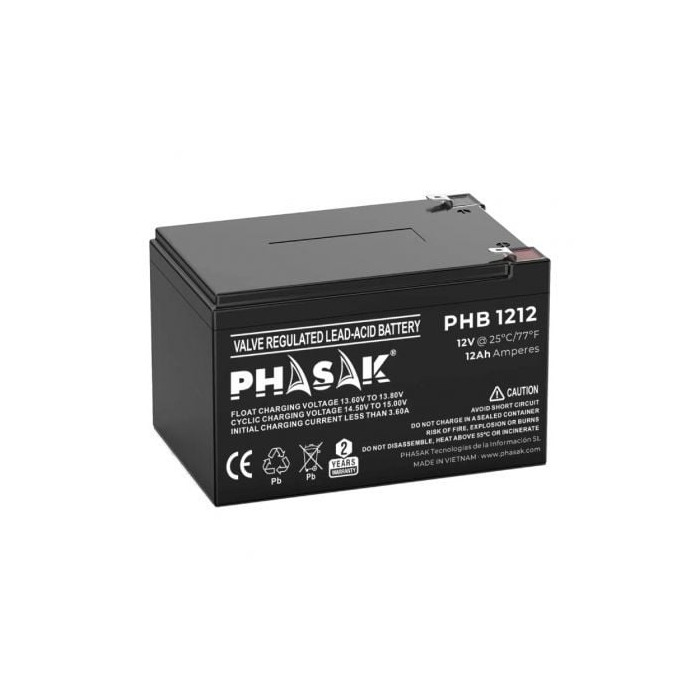 Batería Phasak PHB 1212 compatible con SAI/UPS PHASAK según especificaciones | Accesorios