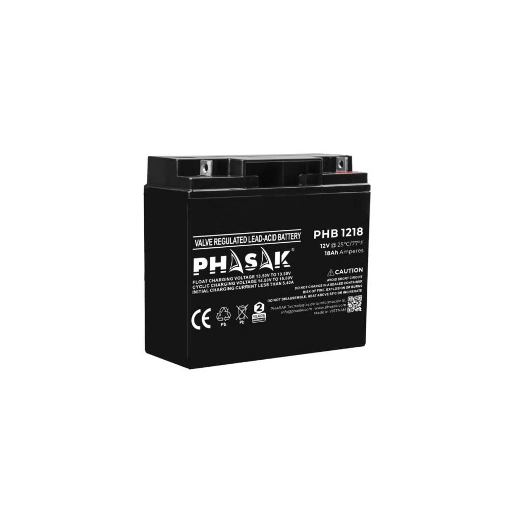 Batería Phasak PHB 1218 compatible con SAI/UPS PHASAK según especificaciones | Accesorios
