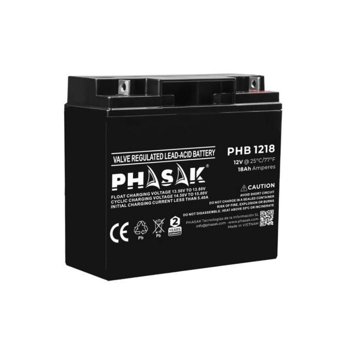 Batería Phasak PHB 1218 compatible con SAI/UPS PHASAK según especificaciones | Accesorios