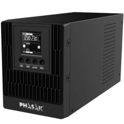 SAI Online Phasak 1000 VA Online LCD/ 1000VA-1000W/ 3 Salidas/ Formato Torre | SAI