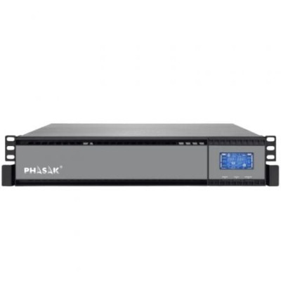 SAI Online Phasak Rack 19' 1000 VA Online LCD/ 1000VA-900W/ 2 Salidas/ Formato Rack | SAI