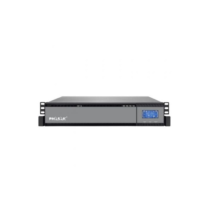 SAI Online Phasak Rack 19' 1000 VA Online LCD/ 1000VA-900W/ 2 Salidas/ Formato Rack | SAI