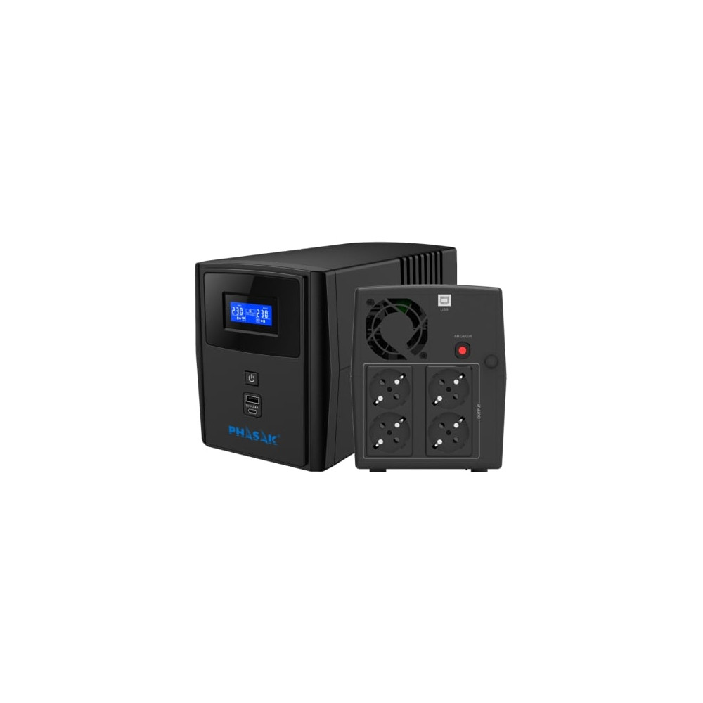 SAI Línea Interactiva Phasak SIRIUS 2260 VA Interactive/ 2260VA-1320W/ 4 Salidas/ Formato Torre | SAI