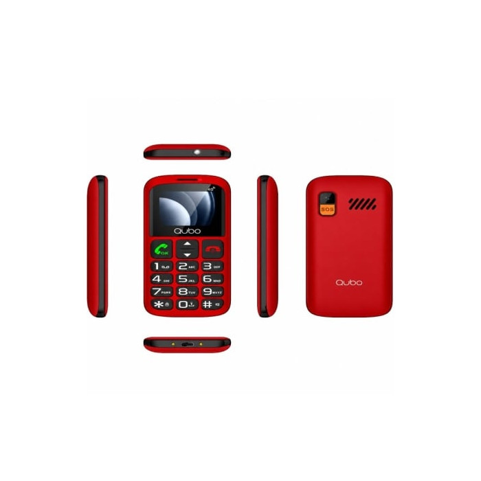 Teléfono Móvil Qubo P-186RD 4G para Personas Mayores/ Rojo | Básicos