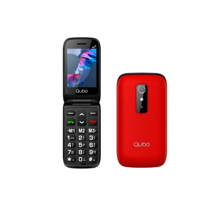 Teléfono Móvil Qubo P-220RD 4G para Personas Mayores/ Rojo | Básicos