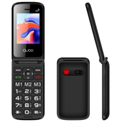 Teléfono Móvil Qubo X-247 4G para Personas Mayores/ Negro | Básicos