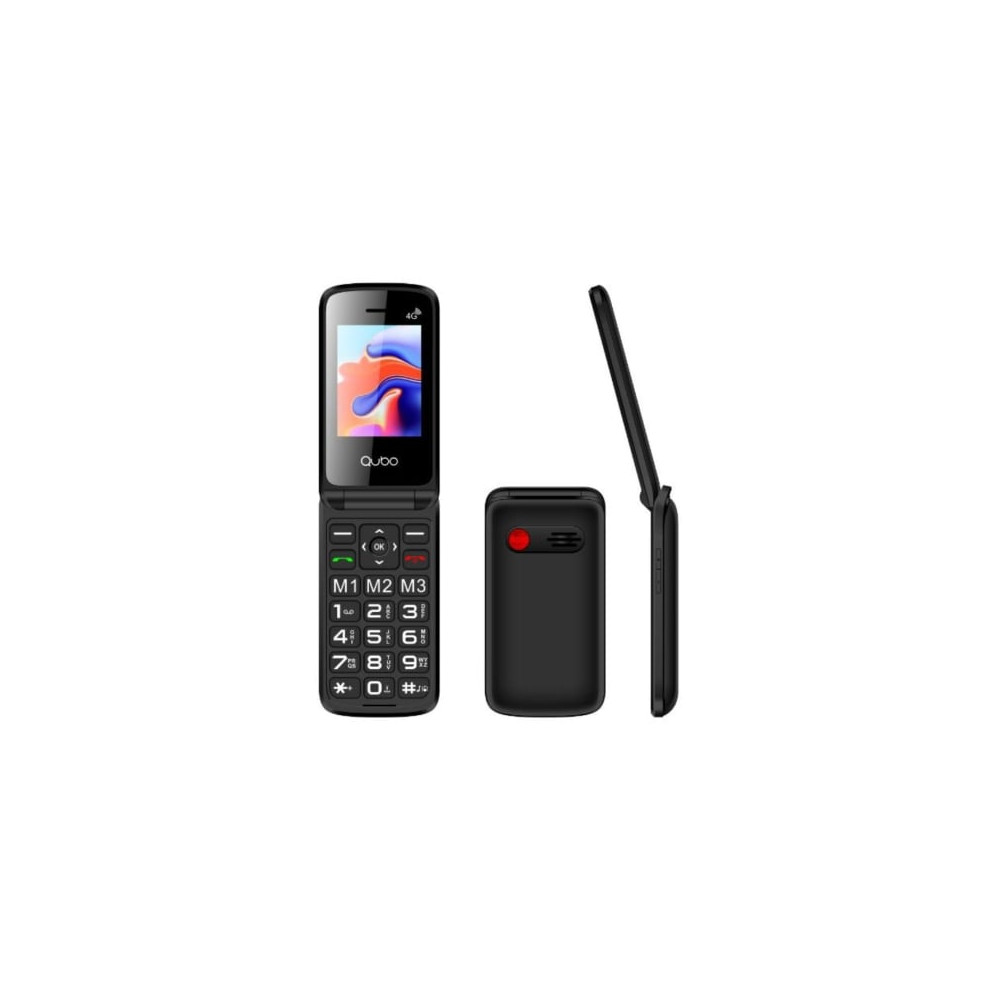 Teléfono Móvil Qubo X-247 4G para Personas Mayores/ Negro | Básicos