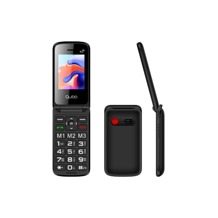 Teléfono Móvil Qubo X-247 4G para Personas Mayores/ Negro | Básicos