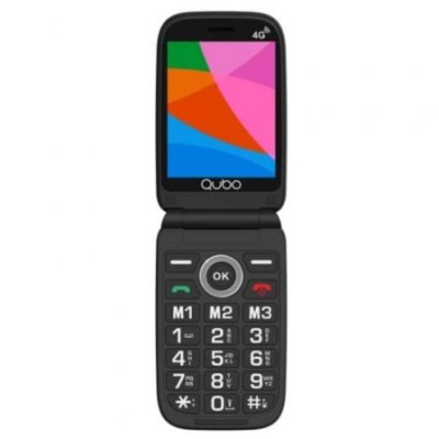 Teléfono Móvil Qubo X-340 4G para Personas Mayores/ Negro | Básicos