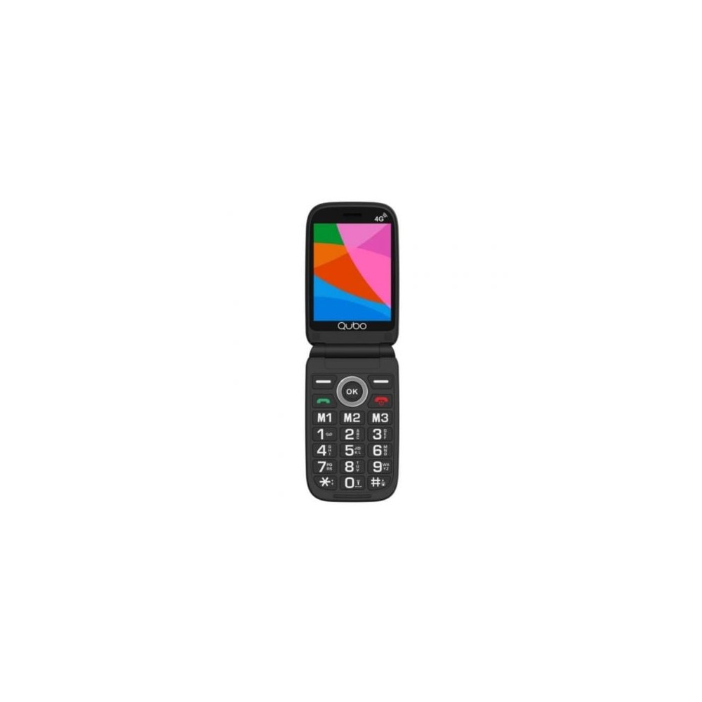 Teléfono Móvil Qubo X-340 4G para Personas Mayores/ Negro | Básicos