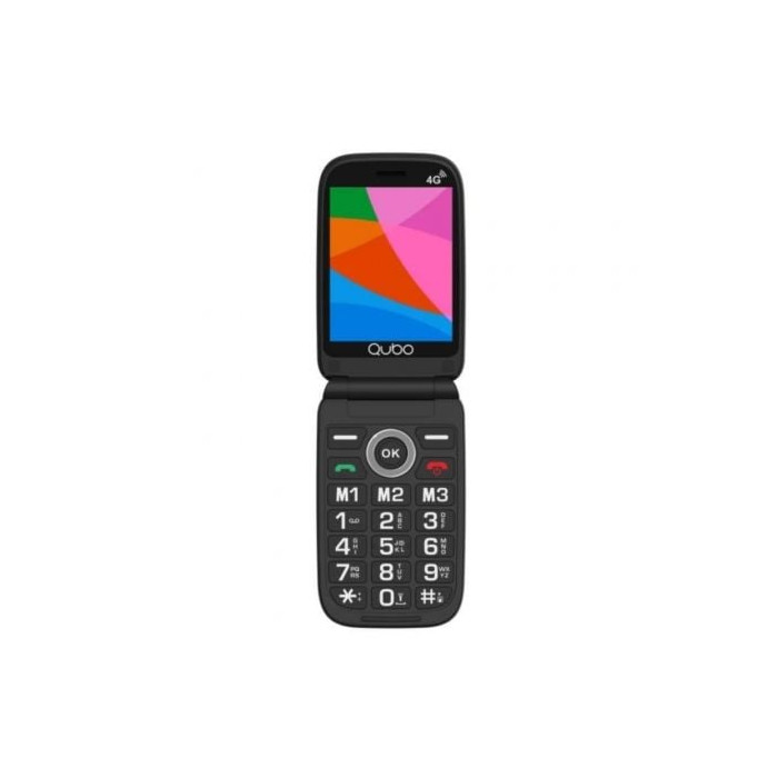 Teléfono Móvil Qubo X-340 4G para Personas Mayores/ Negro | Básicos