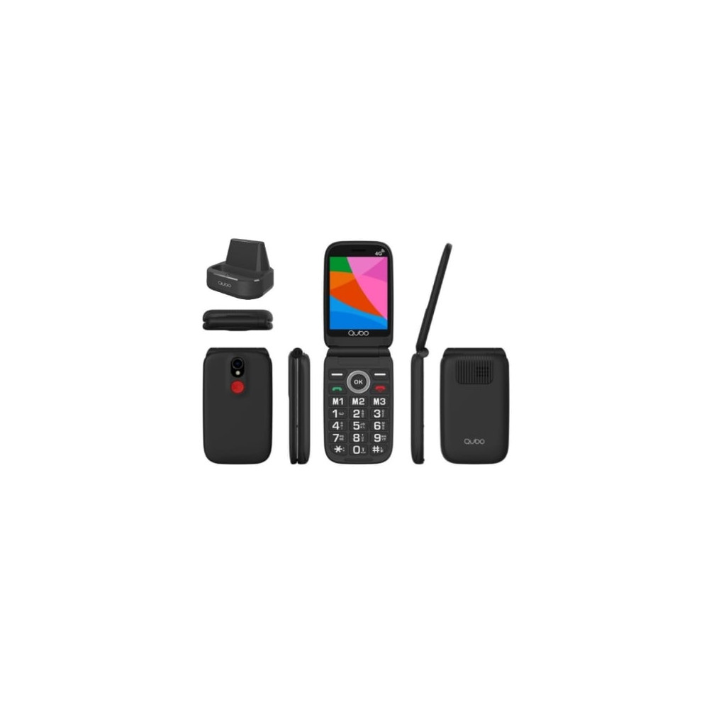 Teléfono Móvil Qubo X-340CB 4G para Personas Mayores/ Negro | Básicos