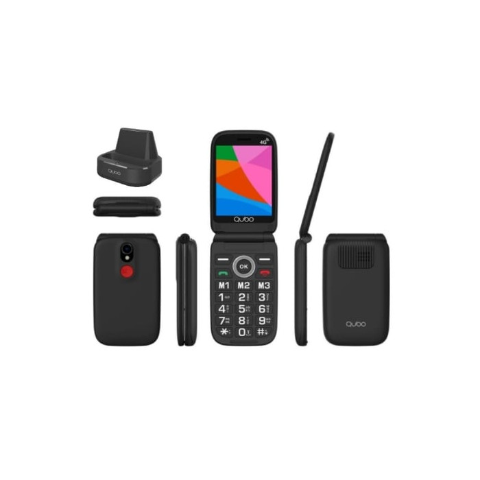 Teléfono Móvil Qubo X-340CB 4G para Personas Mayores/ Negro | Básicos