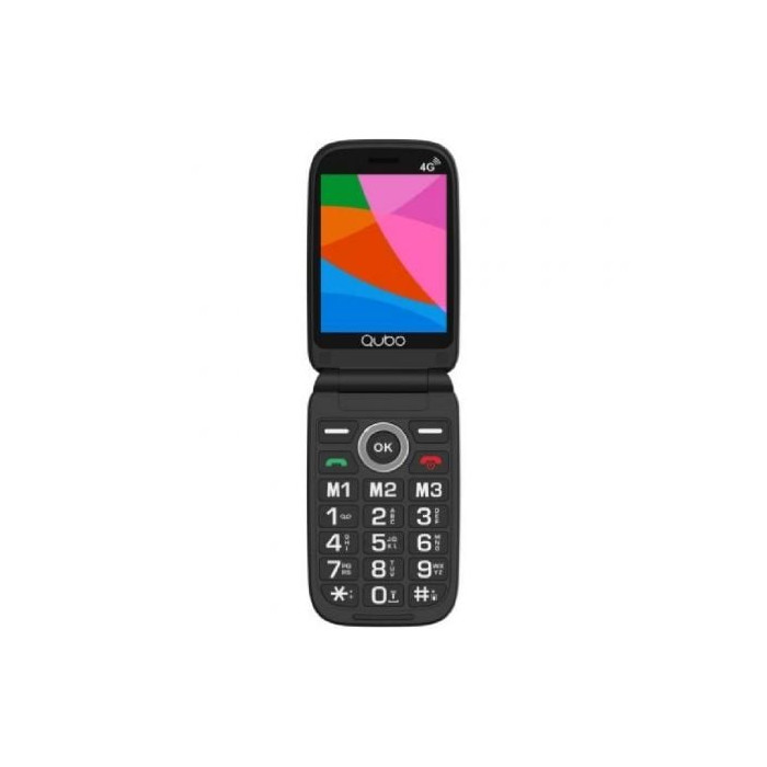 Teléfono Móvil Qubo X-D340 4G para Personas Mayores/ Negro | Básicos