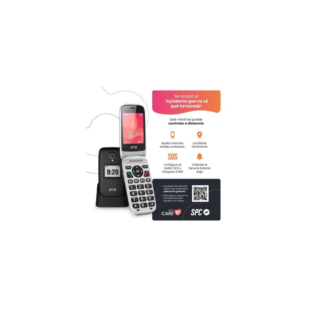 Teléfono Móvil SPC Polaris para Personas Mayores/ 4G/ Negro | Básicos