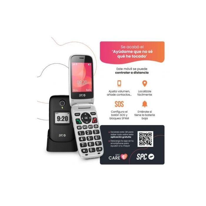 Teléfono Móvil SPC Polaris para Personas Mayores/ 4G/ Negro | Básicos
