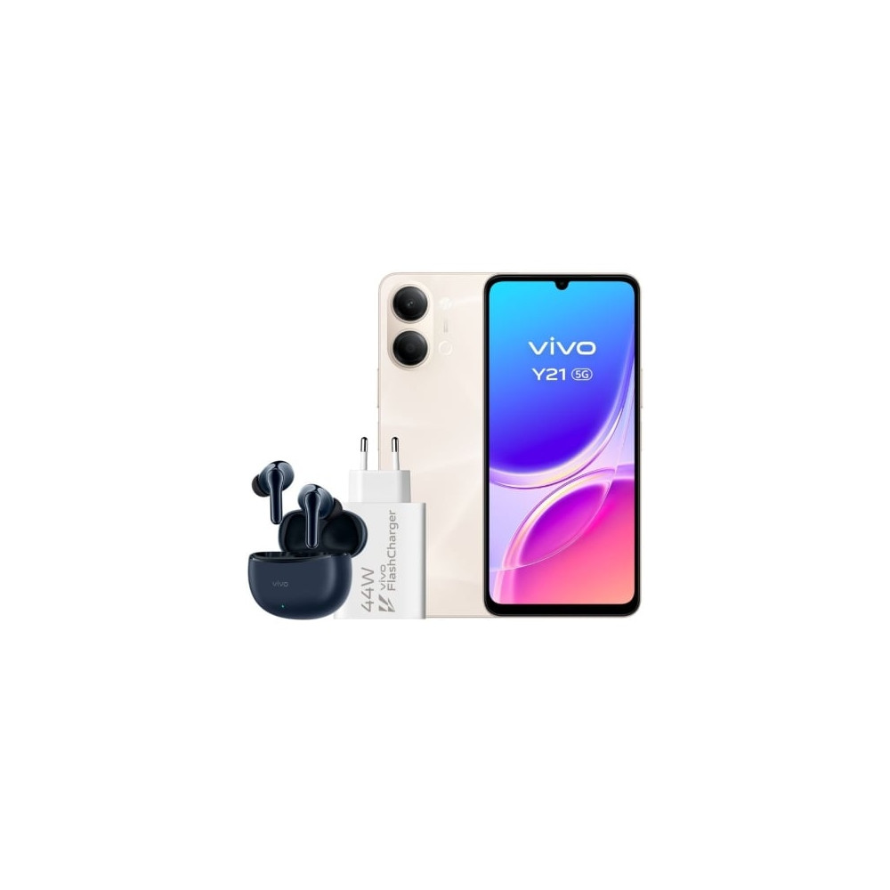 Smartphone Vivo Y21 4GB/ 256GB/ 6.74'/ 5G/ Oro/ Incluye Cargador + Auriculares | Smartphones