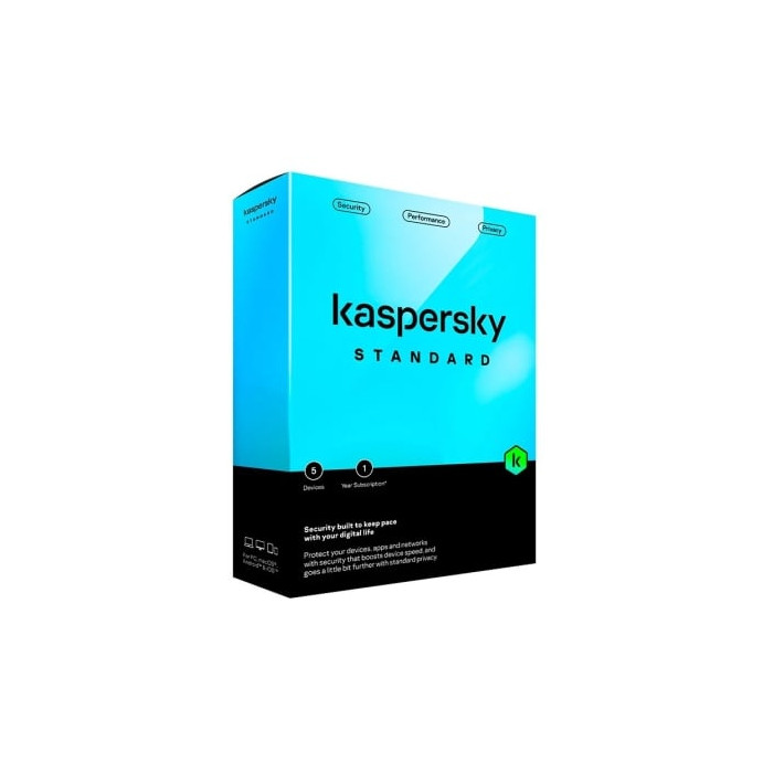 Antivirus Kaspersky Standard/ 5 Dispositivos/ 1 Año | Antivirus
