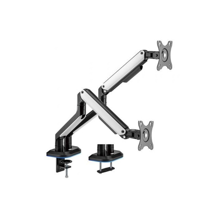 Soporte Gaming para 2 Monitores Aisens DT32TSR-297/ hasta 9kg/ con Iluminación RGB | Soportes