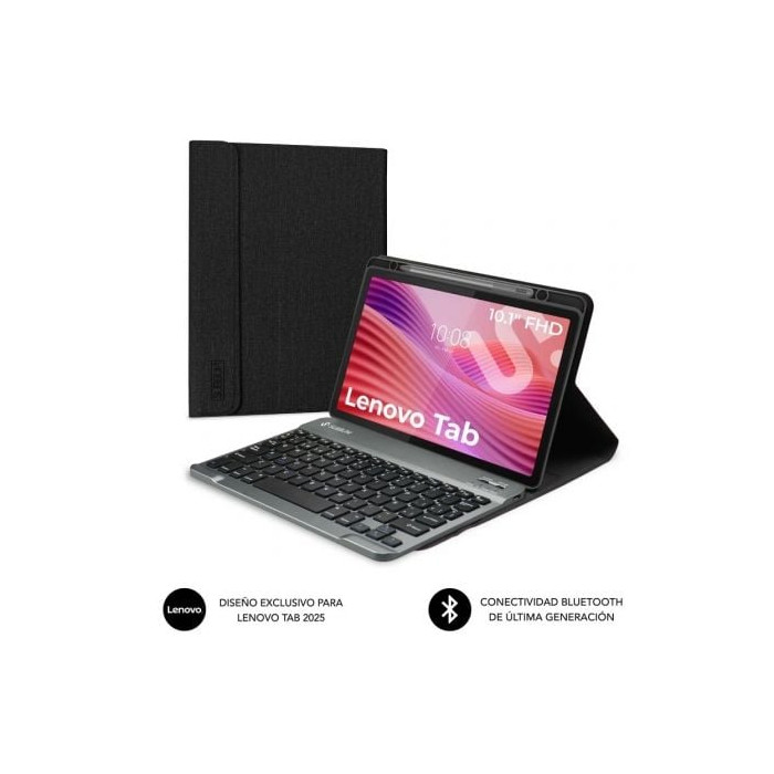 Funda con Teclado Subblim Shock Case Lenovo Tab 10.1' 2025/ Negra | Fundas