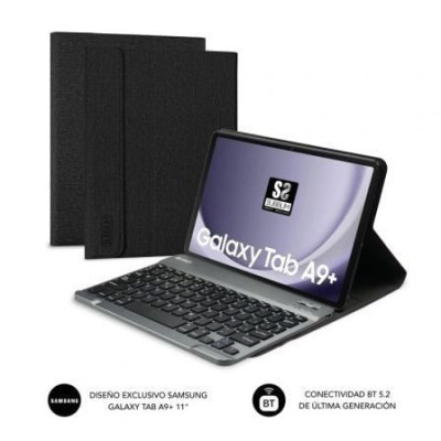 Funda con Teclado Subblim KeyTab Pro BT para Tablets Samsung Galaxy A9+/ Negra | Fundas
