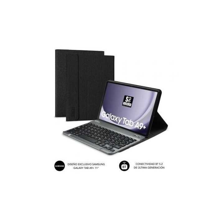 Funda con Teclado Subblim KeyTab Pro BT para Tablets Samsung Galaxy A9+/ Negra | Fundas
