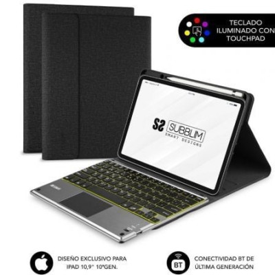 Funda con Teclado Subblim KeyTab Pro BT para Tablet iPad 10.9' 10a Gen/ Negra | Fundas