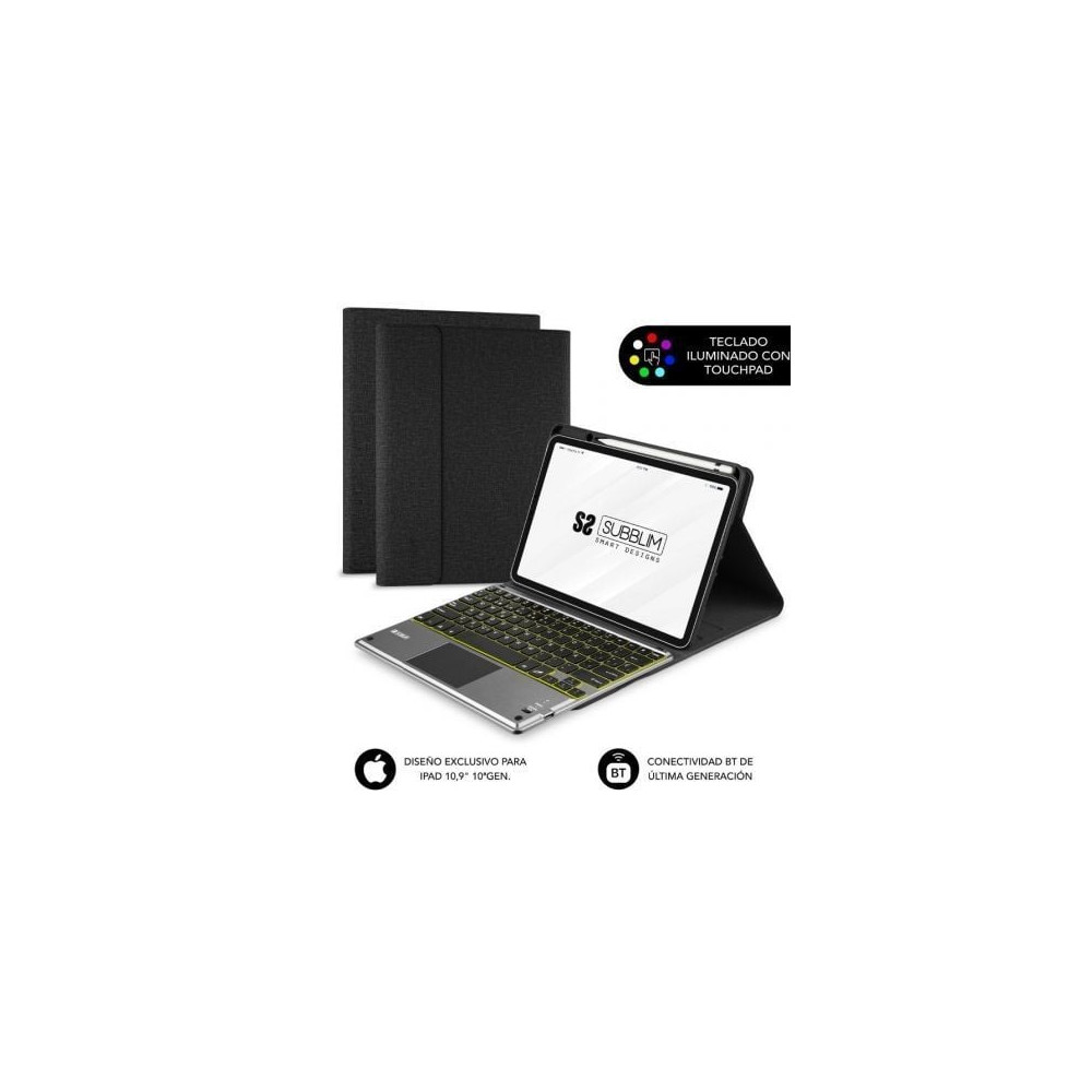Funda con Teclado Subblim KeyTab Pro BT para Tablet iPad 10.9' 10a Gen/ Negra | Fundas