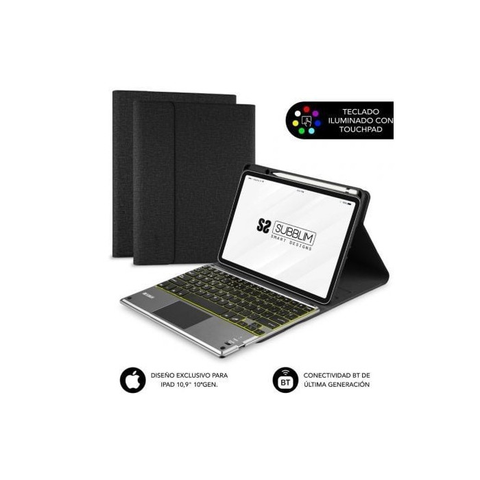 Funda con Teclado Subblim KeyTab Pro BT para Tablet iPad 10.9' 10a Gen/ Negra | Fundas