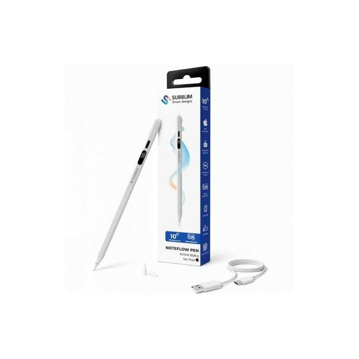 Lápiz Electrónico Subblim NoteFlow Pen para iPad/ Blanco | Lápices