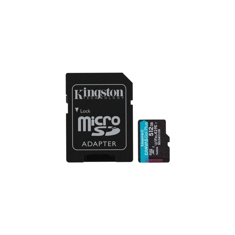 Tarjeta de Memoria Kingston CANVAS Go! Plus 512GB microSD XC con Adaptador/ Clase 10/ 200MBs | Tarjetas de Memoria