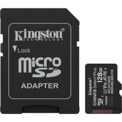 Tarjeta de Memoria Kingston CANVAS Select Plus 128GB microSD XC con Adaptador/ Clase 10/ 150MBs | Tarjetas de Memoria