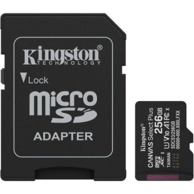 Tarjeta de Memoria Kingston CANVAS Select Plus 256GB microSD XC con Adaptador/ Clase 10/ 150MBs | Tarjetas de Memoria