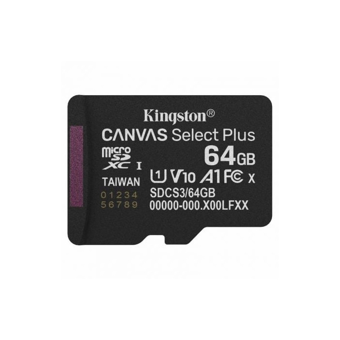 Tarjeta de Memoria Kingston CANVAS Select Plus 64GB microSD XC/ Clase 10/ 100MBs | Tarjetas de Memoria