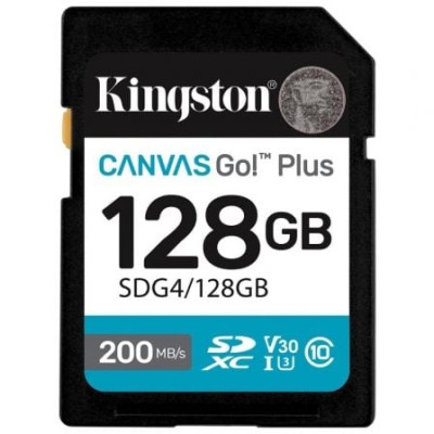 Tarjeta de Memoria Kingston CANVAS Go! Plus 128GB SD XC/ Clase 10/ 200MBs | Tarjetas de Memoria