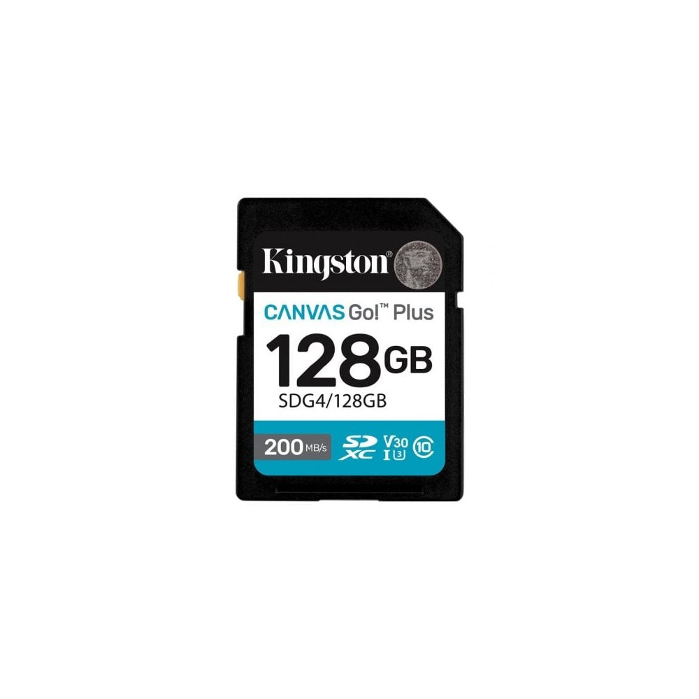 Tarjeta de Memoria Kingston CANVAS Go! Plus 128GB SD XC/ Clase 10/ 200MBs | Tarjetas de Memoria