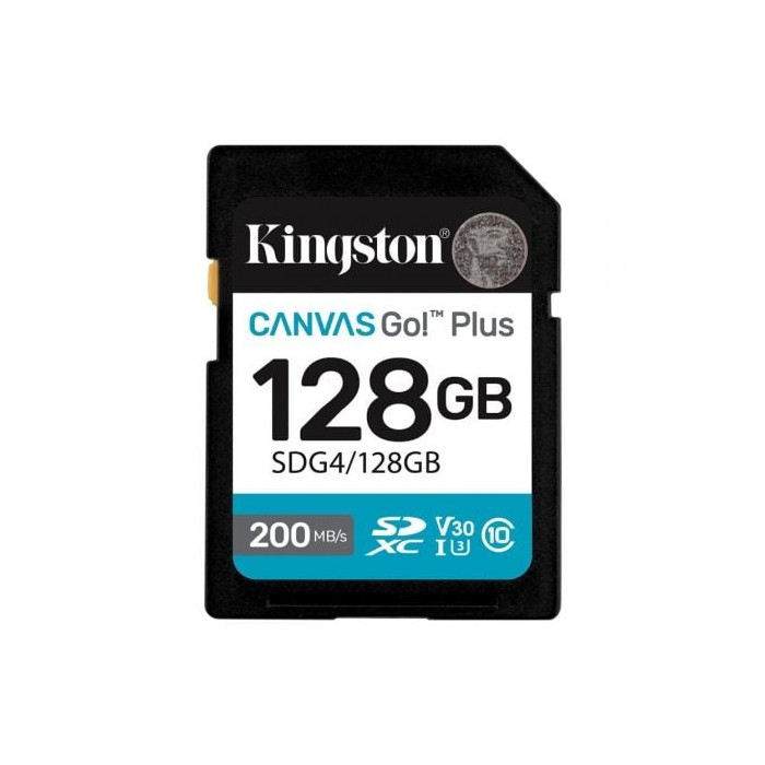 Tarjeta de Memoria Kingston CANVAS Go! Plus 128GB SD XC/ Clase 10/ 200MBs | Tarjetas de Memoria