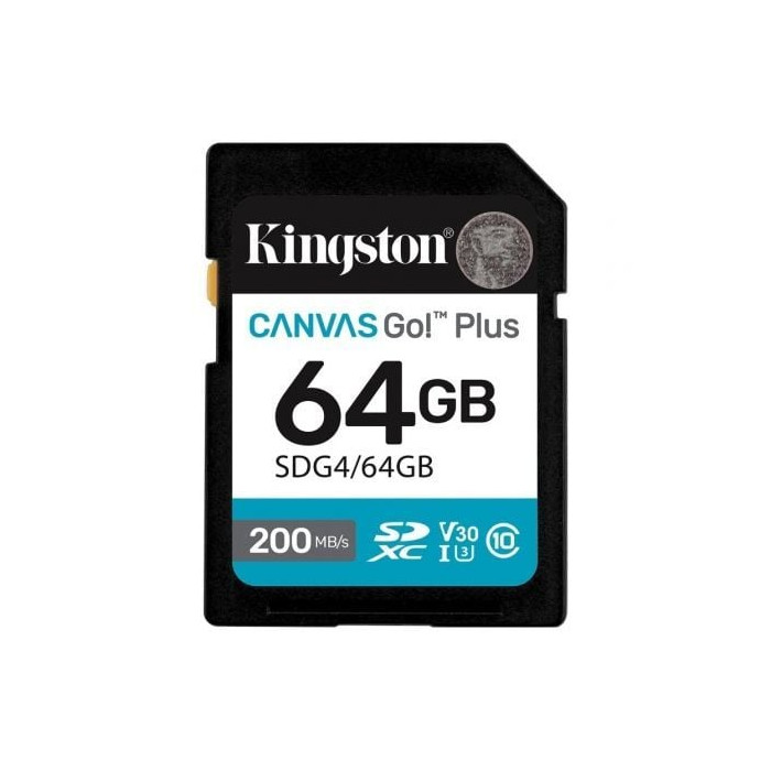 Tarjeta de Memoria Kingston CANVAS Go! Plus 64GB SD XC/ Clase 10/ 200MBs | Tarjetas de Memoria