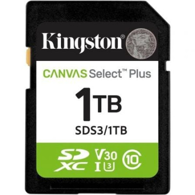 Tarjeta de Memoria Kingston CANVAS Select Plus 1TB SD XC/ Clase 10/ 150MBs | Tarjetas de Memoria
