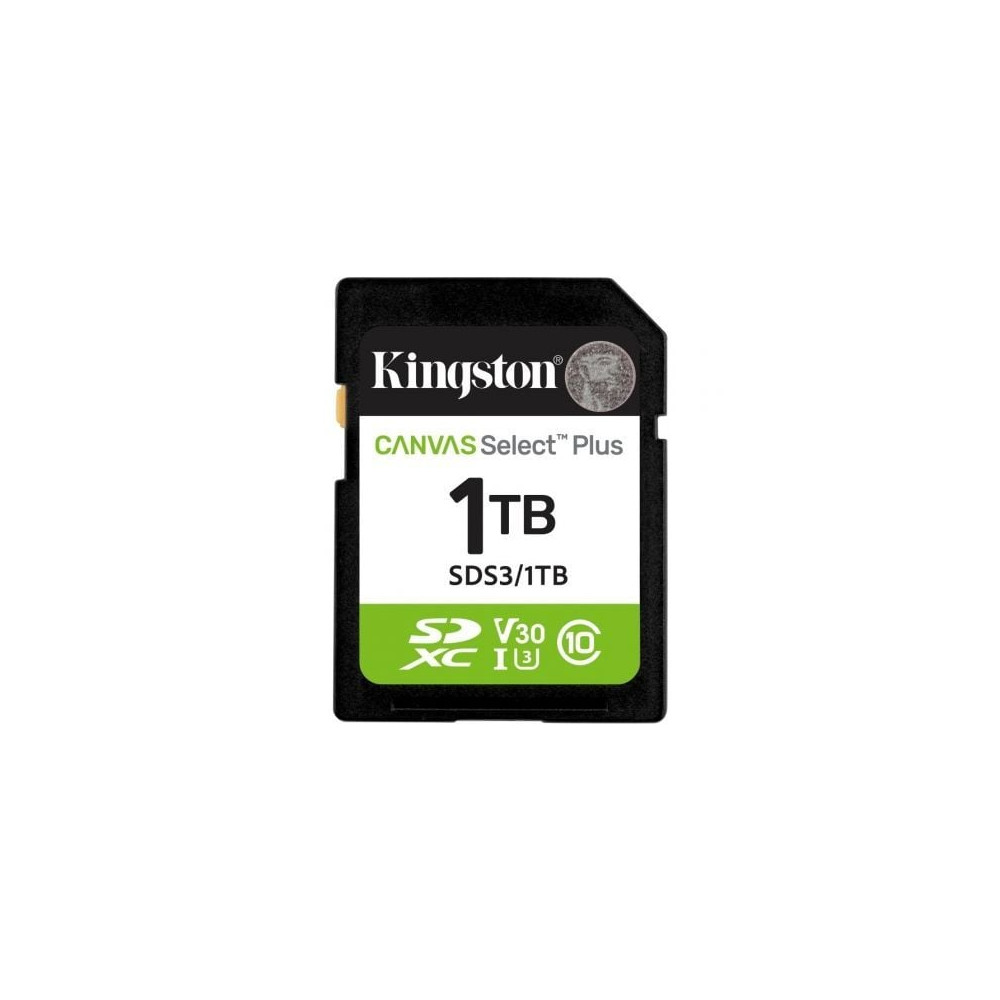 Tarjeta de Memoria Kingston CANVAS Select Plus 1TB SD XC/ Clase 10/ 150MBs | Tarjetas de Memoria