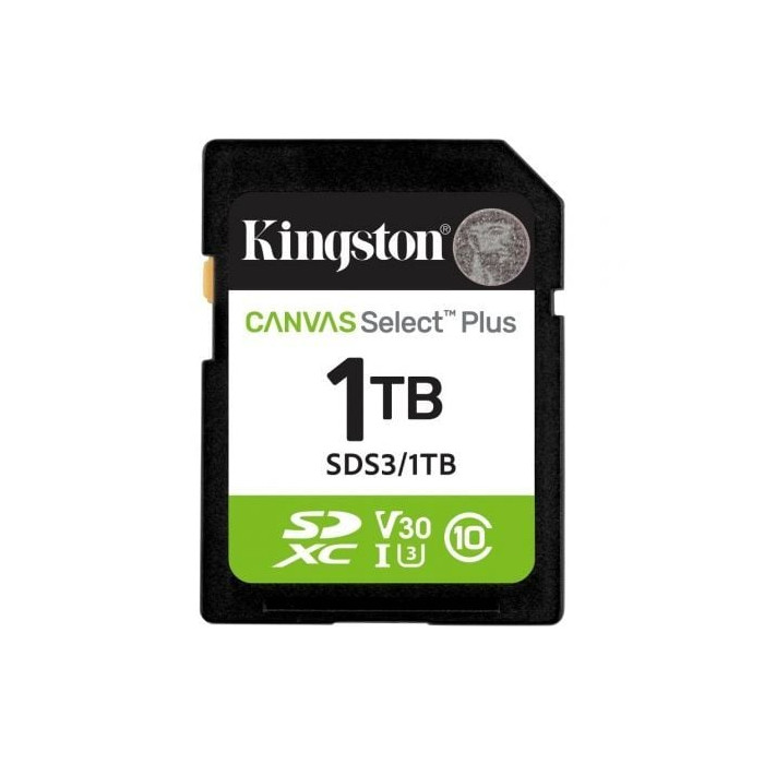 Tarjeta de Memoria Kingston CANVAS Select Plus 1TB SD XC/ Clase 10/ 150MBs | Tarjetas de Memoria