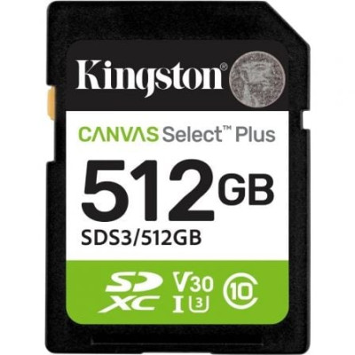 Tarjeta de Memoria Kingston CANVAS Select Plus 512GB SD XC/ Clase 10/ 150MBs | Tarjetas de Memoria