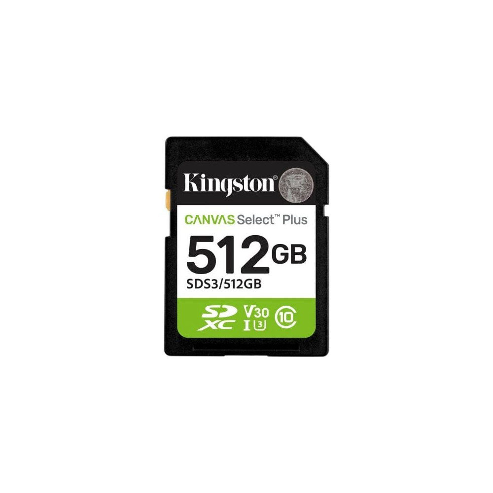 Tarjeta de Memoria Kingston CANVAS Select Plus 512GB SD XC/ Clase 10/ 150MBs | Tarjetas de Memoria